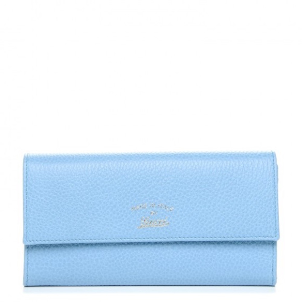 GUCCI Pebbled Calfskin Swing Continental Wallet